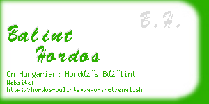 balint hordos business card